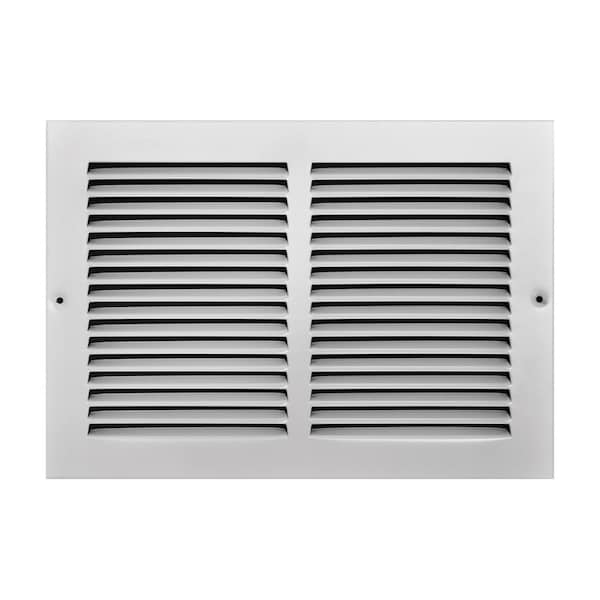 True Aire Tru Aire 8 in. H X 12 in. W 1-Way Powder Coat White Steel Return Air Grille C170 12X08 - main